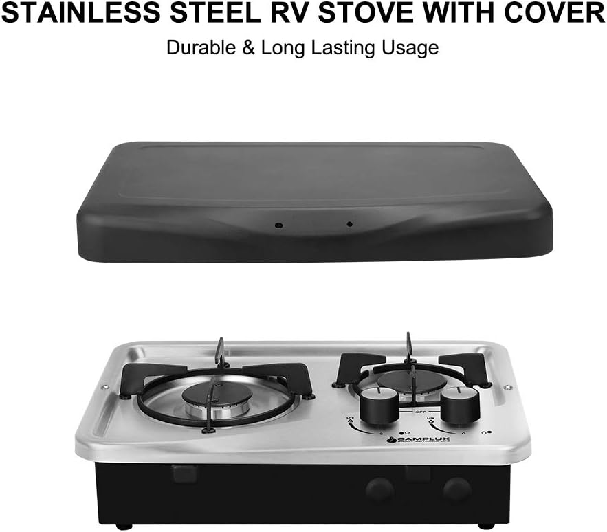 2 Burner Stainless Steel Propane Gas Cooktop W3550