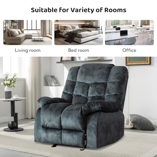 Soft Fabric Reclining Chair with Padded Backrest and Armrests H82201