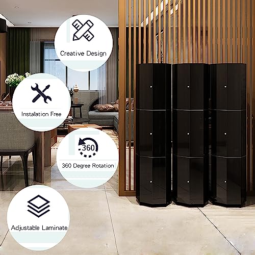 Rotating Shoe Rack Tower 360° Rotating Shoe Cabinet Round Shoe Rack Organizer Tower Staircase Storage Vertical Shoe Rack Y1279