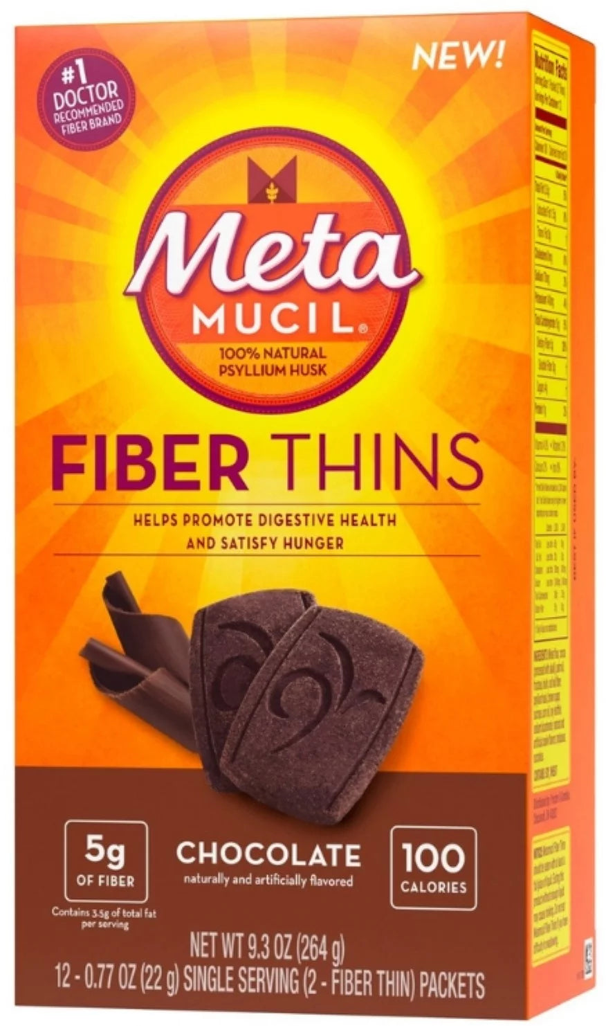 Chocolate Fiber Thins Fiber Supplement, 12 ea (Pack of 3) W874054