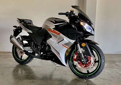 250CC Sport Bike Motorcycle 5-Speed 17" Wheels LED Headlights 2 Seater D907