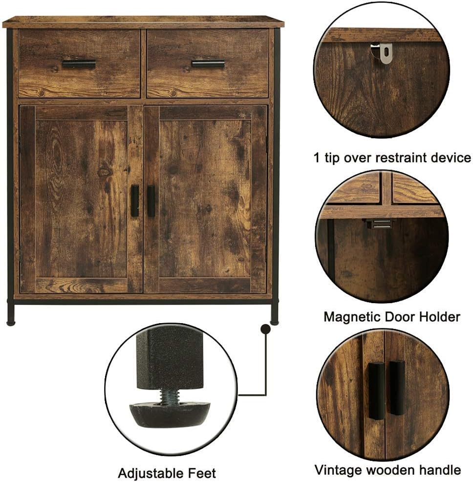 Industrial Storage Cabinet with 2 Drawers and Doors Z3921