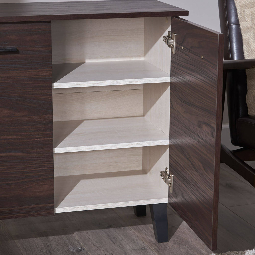 Black and Walnut Brown 3 Shelves Cabinet Z175