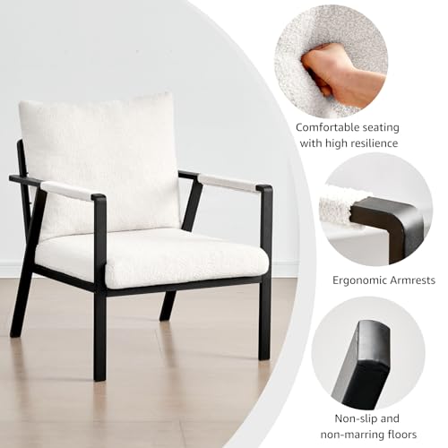 Black Teddy Velvet Accent Chair with Metal Leg E29894