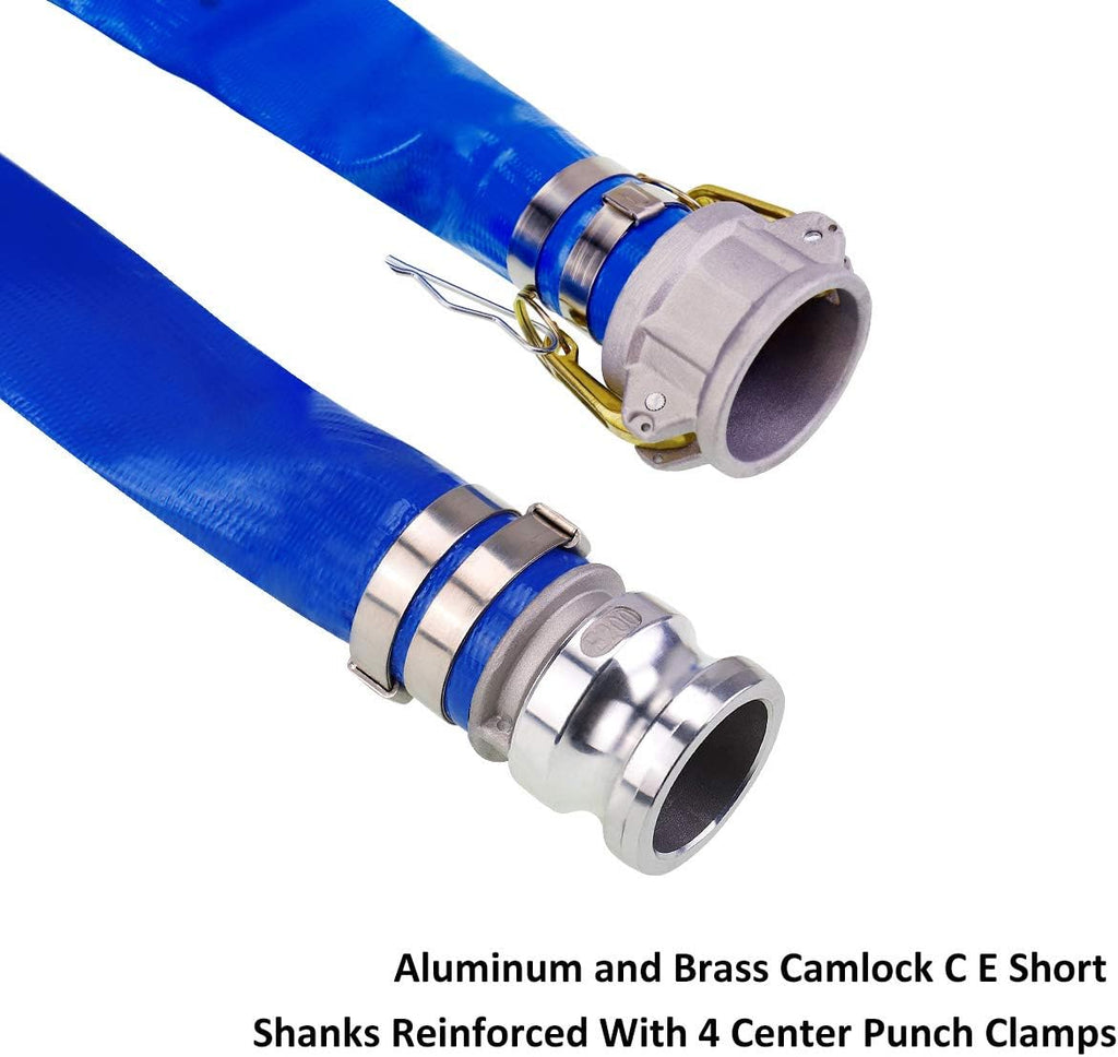 Blue PVC Backwash Hose with Camlock Fittings W6575
