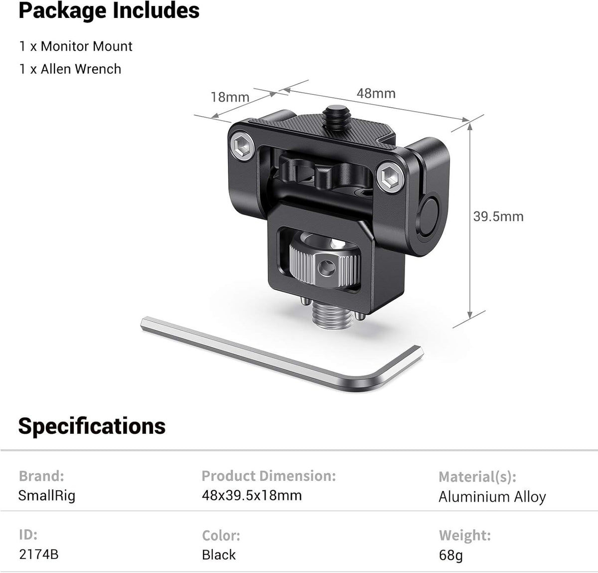 Monitor Mount EVF Holder Support with Locating Pins S6311
