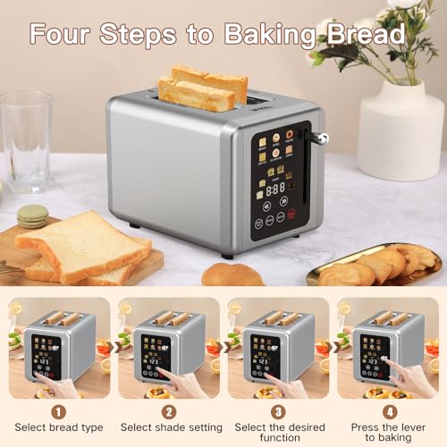 Stainless Steel 2 Slice Digital Toaster with Extra Wide Slots K929