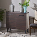 Black and Walnut Brown 3 Shelves Cabinet Z175