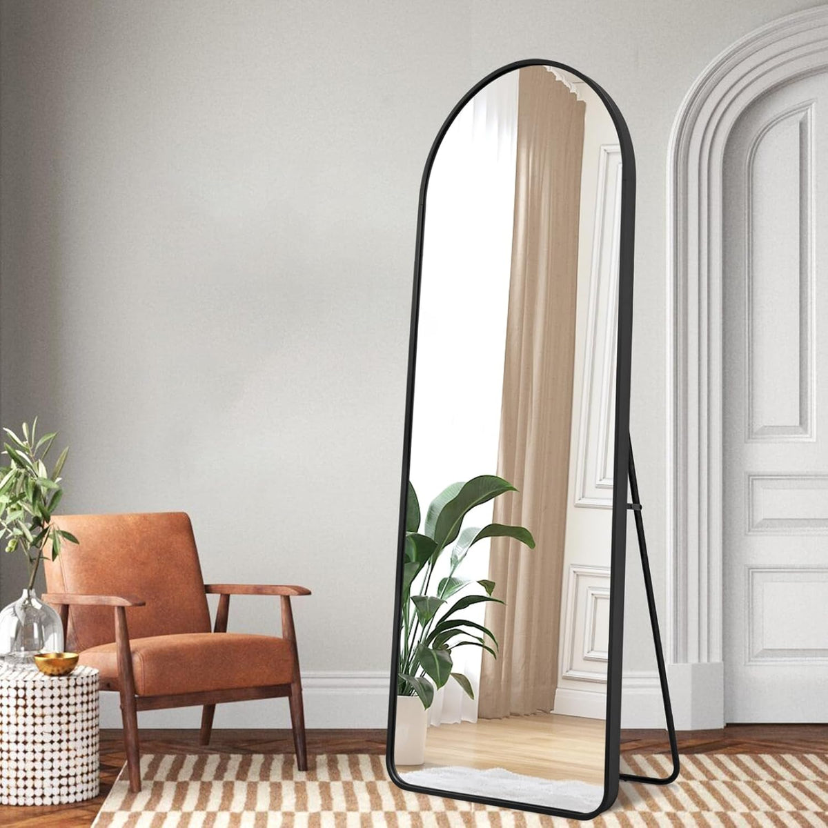 Black Arched Full Length Floor Mirror X415