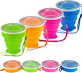 4 Pack Silicone Collapsible Cup with Lid E560325