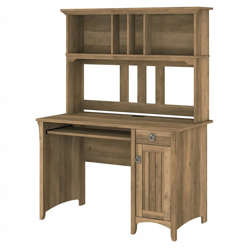 Small Computer Desk with Hutch in Reclaimed Pine Z778