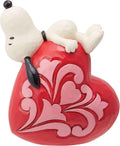 Snoopy Laying on Heart Figurine, 5.25 Inch, Multicolor R342