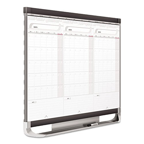 Graphite White 3 x 2 Feet Sliding Three Month Calendar Board N4814
