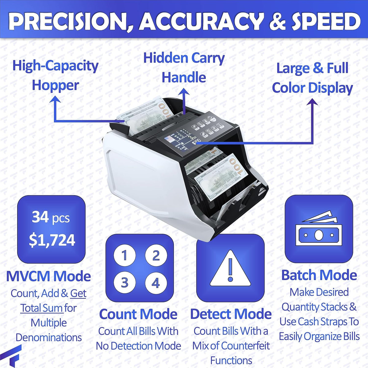 Portable Money Counter Machine with Bill Straps J154712