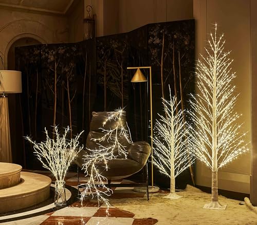 6FT 810 LED Lighted Twig White Alpine Tree G640