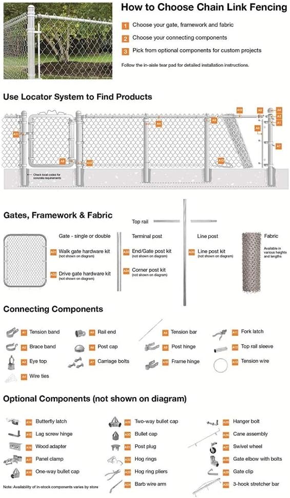 Galvanized Steel 4 X 50 Feet Chain Link Fence Fabric, 12.5-AW Gauge, Silver D559
