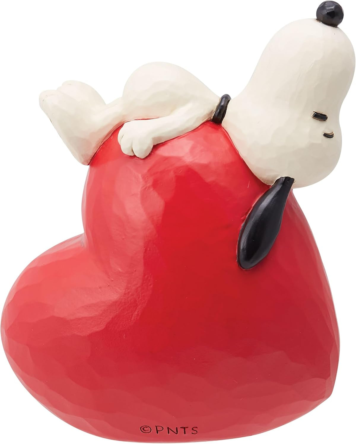 Snoopy Laying on Heart Figurine, 5.25 Inch, Multicolor R342
