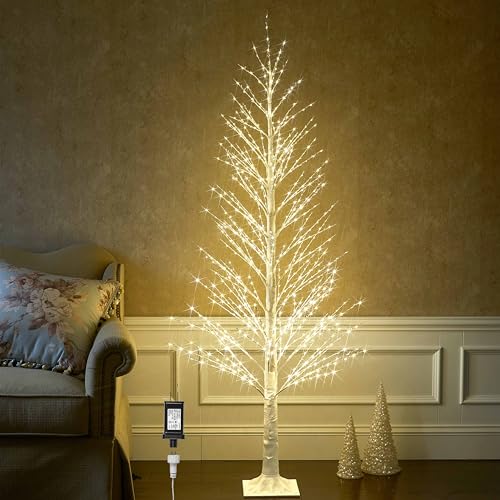 6FT 810 LED Lighted Twig White Alpine Tree G640