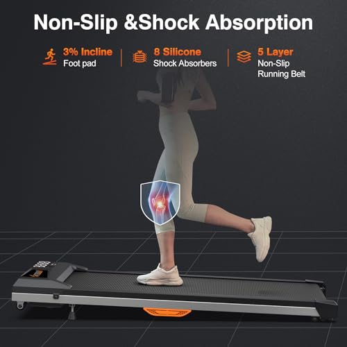 Under Desk Treadmill, 2 in 1 Portable Walking Jogging Running Machine with Remote Control, LED Display, 330lbs N8951