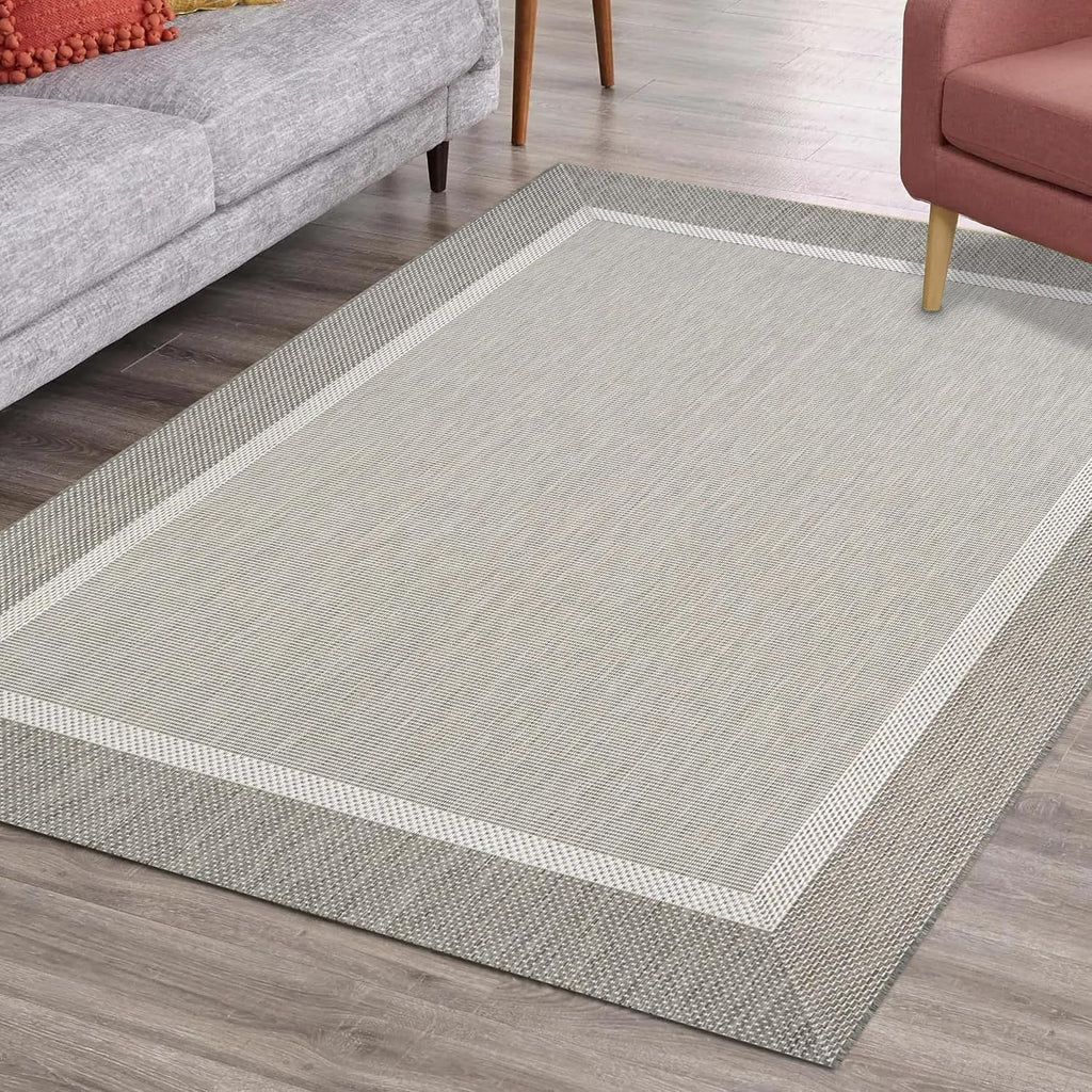 5'10" x 9'2" Champagne-Taupe Indoor/Outdoor Area Rug L638