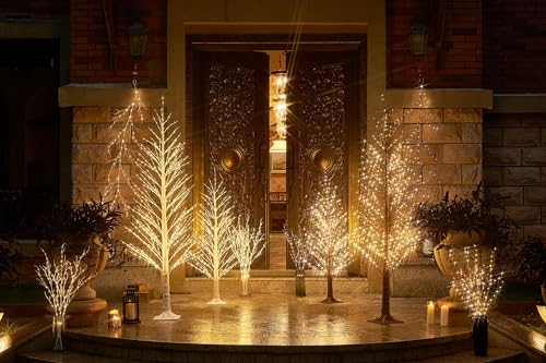 6FT 810 LED Lighted Twig White Alpine Tree G640
