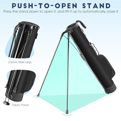 Small Lightweight Golf Stand Bag with Ball Holder and Pockets S4083