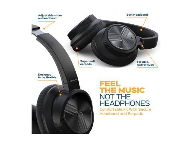 Over-Ear Bluetooth Headphones Active Noise Cancelling Black Q997276