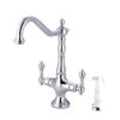 Polished Chrome Kitchen Faucet with White Sprayer R9686