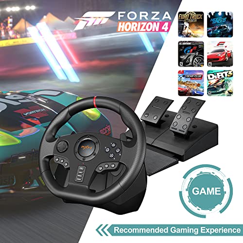 Gaming Steering Wheel with Pedals Paddle Shifter K97691