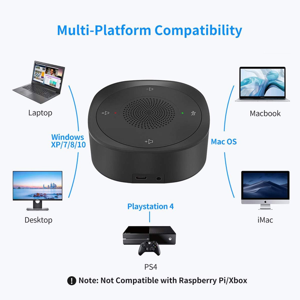 USB Speakerphone Microphone, Conference Speaker Omnidirectional Computer Mic Z937627