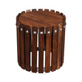 15 Inch Round Acacia Wood Side End Table Y54058
