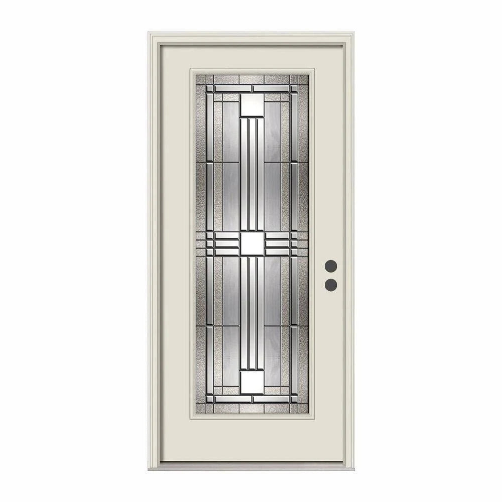 36 in. x 80 in. Full Lite Primed Steel Prehung Left-Hand Inswing Front Door with Brickmould X59881