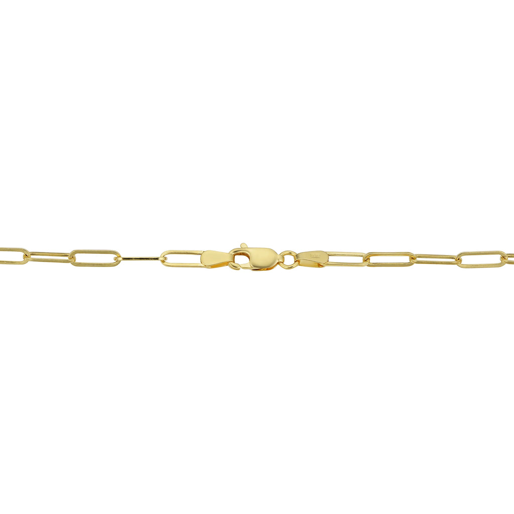 14k Yellow Gold Polished Paperclip Chain Necklace (3.2 mm, 18 inch) P80748