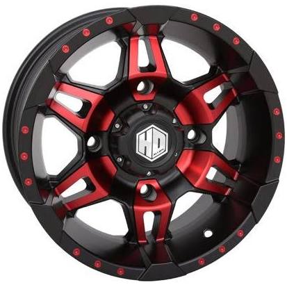 STI HD7 Alloy Wheel 14x7 4.0 + 3.0 Matte Black/Radiant Red C72984