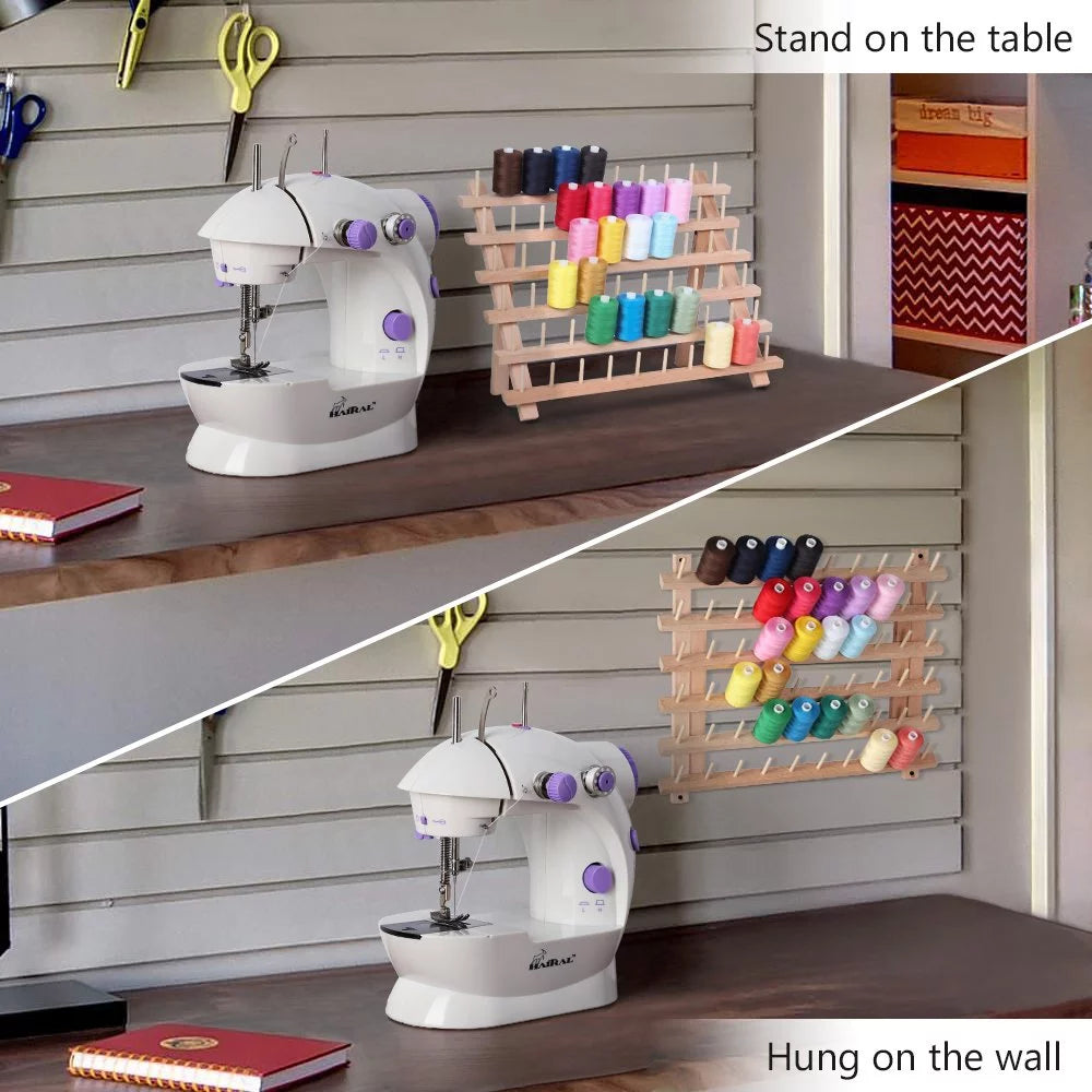 60-Spool Wooden Sewing Thread Organizer Rack S868