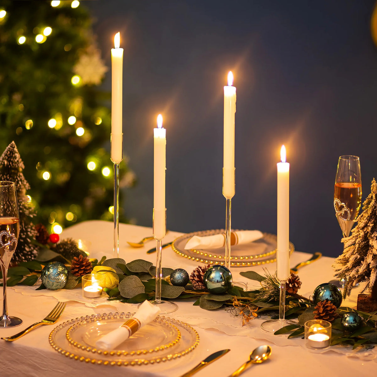 Glass Candlestick Holders Set of 4 M52467