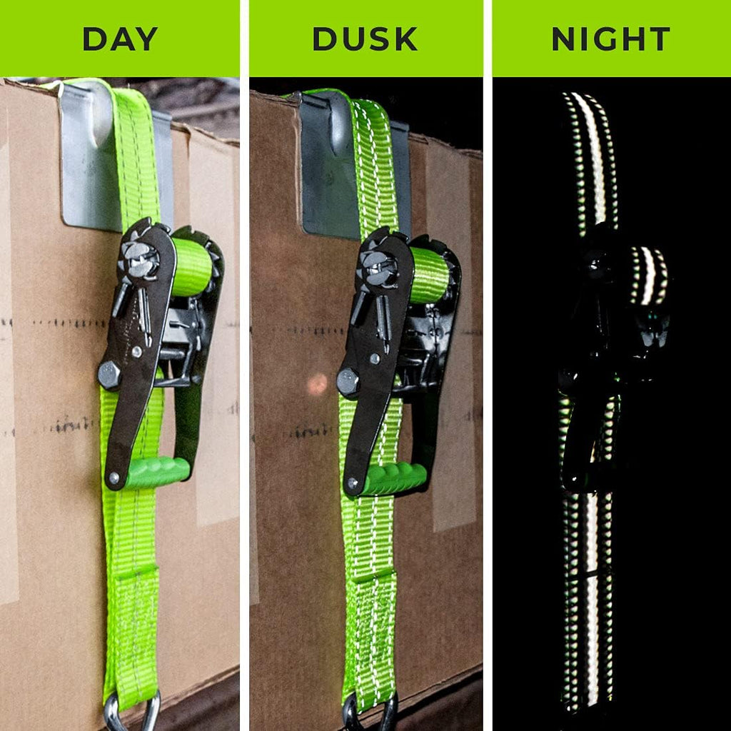 Ratchet Strap with Wire Hooks 2 Inch x 15 Foot 4 Pack 3,300 Pound Safe Working Load G432