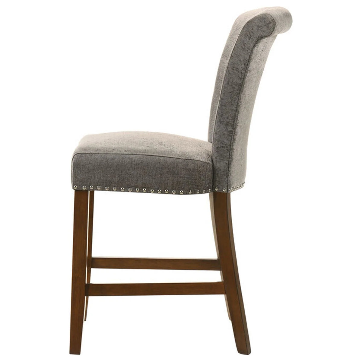 Black Velvet Scalloped Back Accent Chair with Metal Legs W402842
