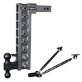 Adjustable 17.5" Drop Hitch with Dual-Ball, Pintle Lock, Stabilizer Kit for 2" Receiver L8975