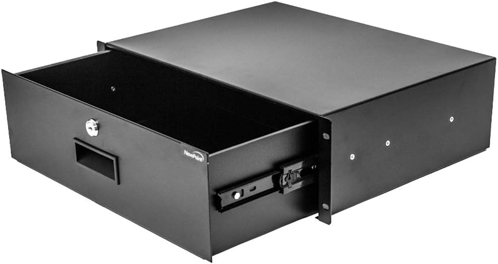 Black 3U Rack Mount Drawer with Lock and Key O342627