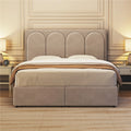 Queen Dark Gray Upholstered Bed with 4 Storage Drawers T134