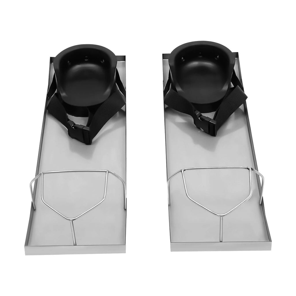 1 Pair Stainless Steel Moving Sliders with Concrete Knee Pads & Board Straps 28*8in O738