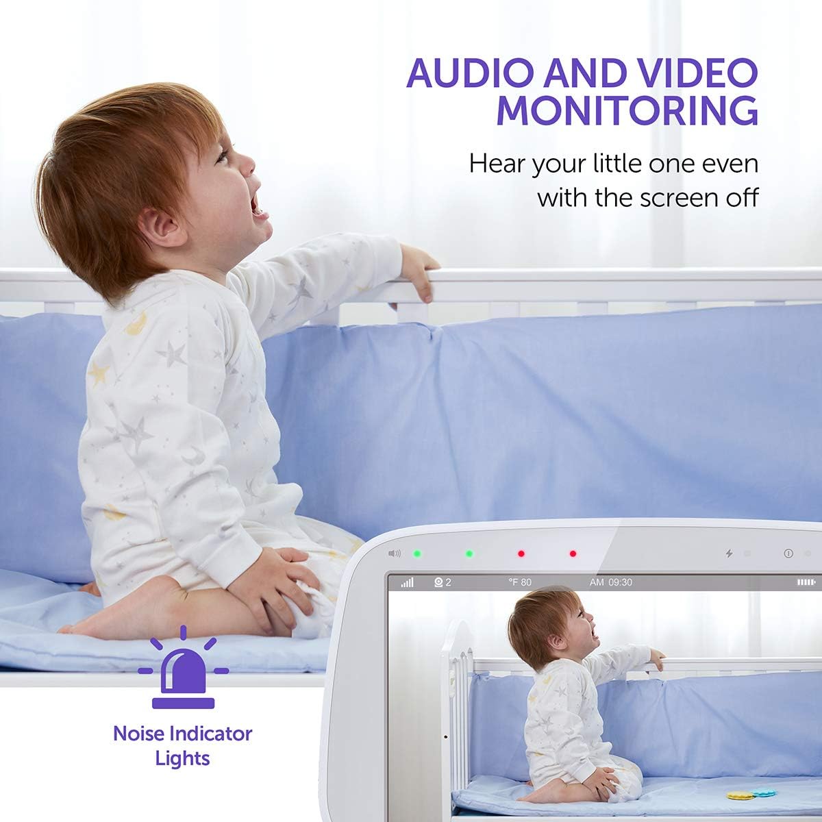 5 720P Video Baby Monitor with Pan-Tilt-Zoom Camera H17076
