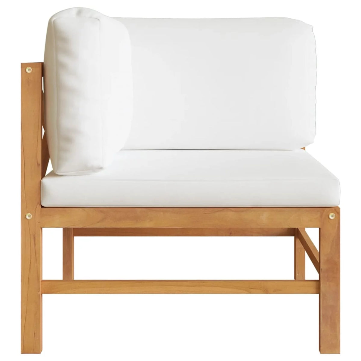 2-Seater Teak Wood Patio Bench with Cream Cushion V24383