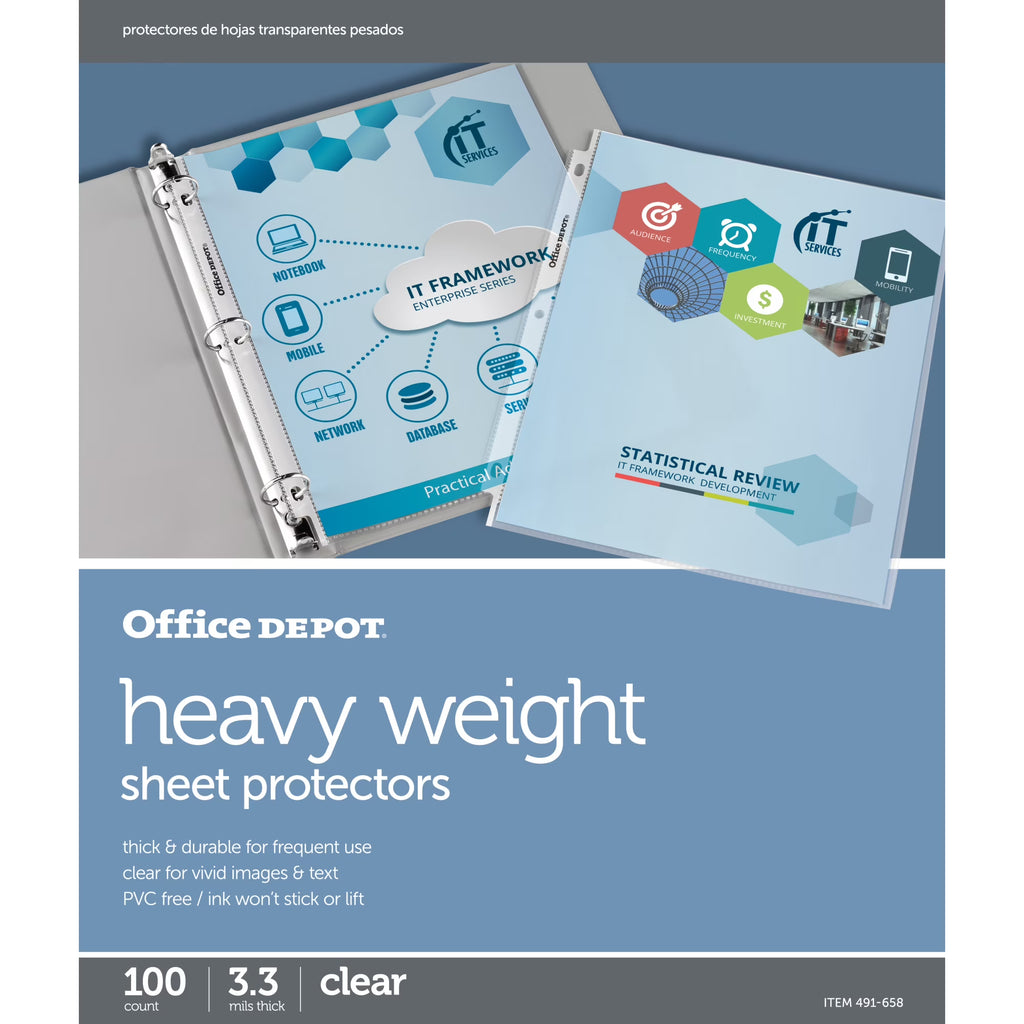 Heavyweight Sheet Protectors, Clear, Pack Of 100 G696880