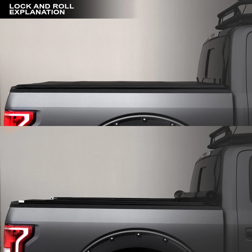 Lock And Roll Up Tonneau Cover Black 6.5 Feet Short Bed L49418