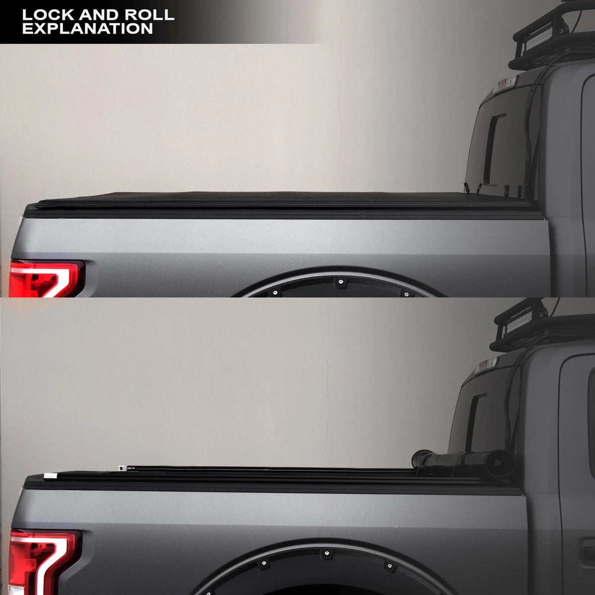 Lock And Roll Up Tonneau Cover Black 6.5 Feet Short Bed L49418