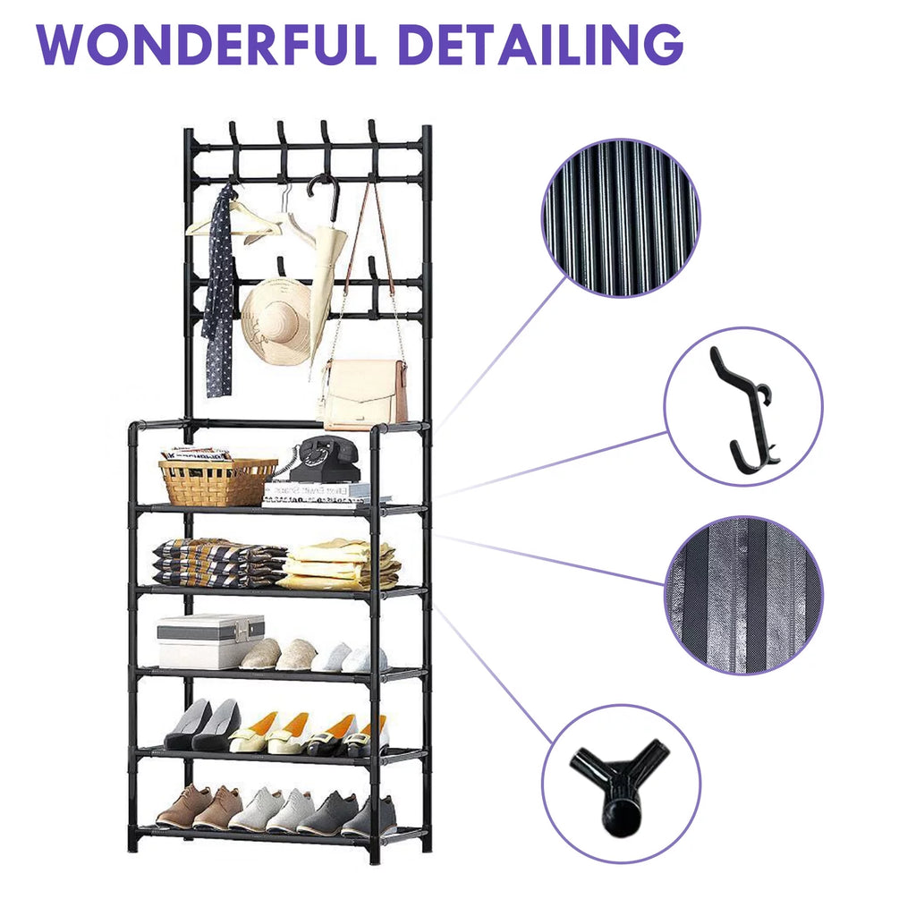 Entryway Bench with Coat Rack and Shoe Bench C959380