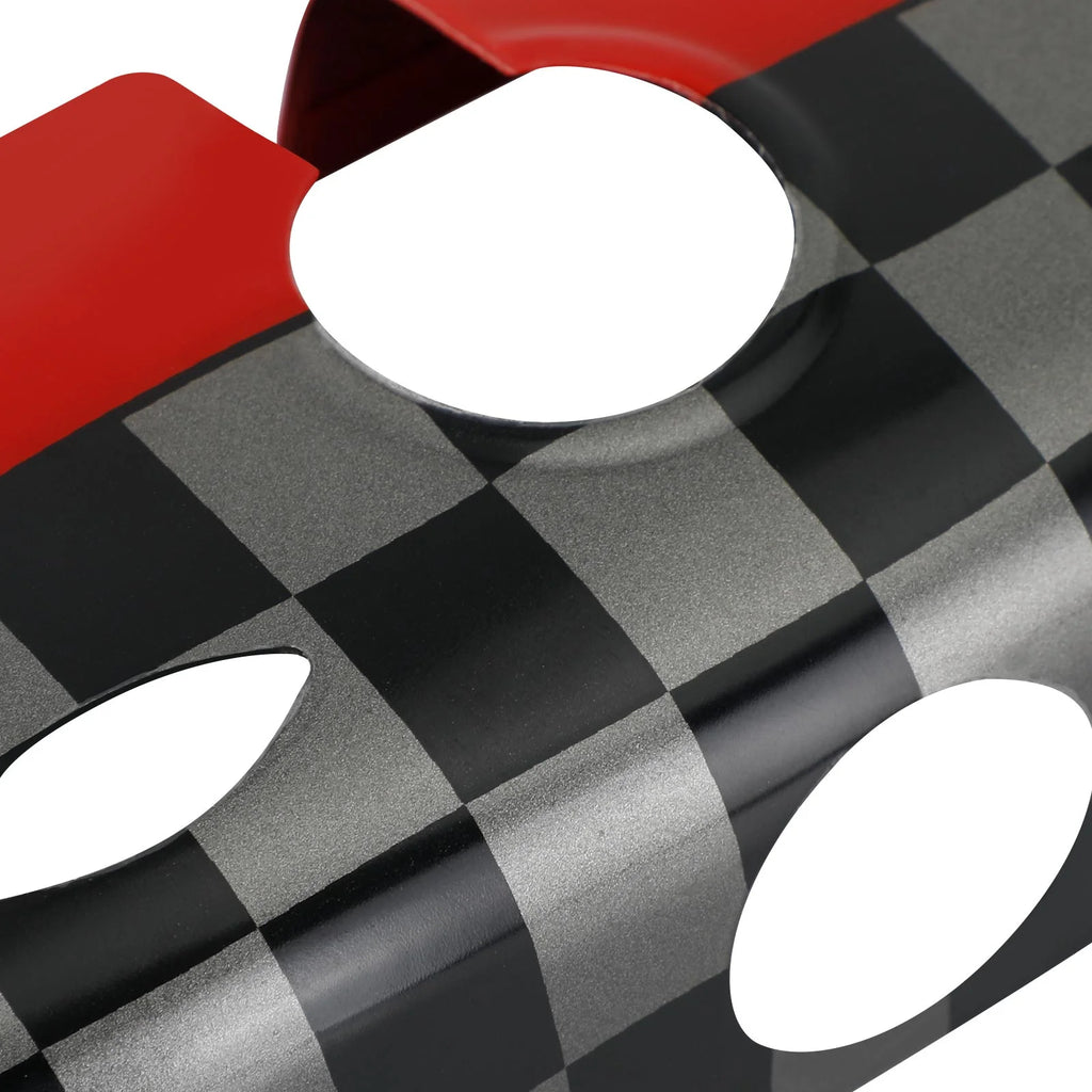 Black/Grey Checkered Rear View Mirror Cover J579802