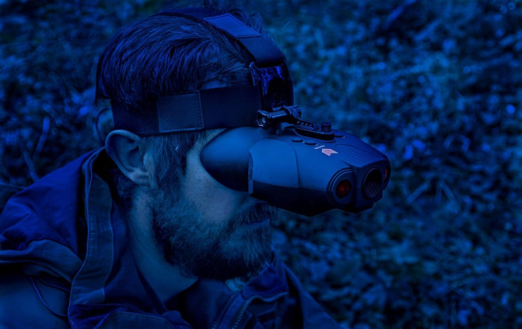 Night Vision Goggles Digital Infrared 1x Magnification 75yd Range Rechargeable Battery O95549